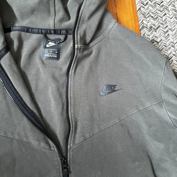 Nike Sportswear Tech Pack Fleece Jacket Olive Green - Picture 6 of 8